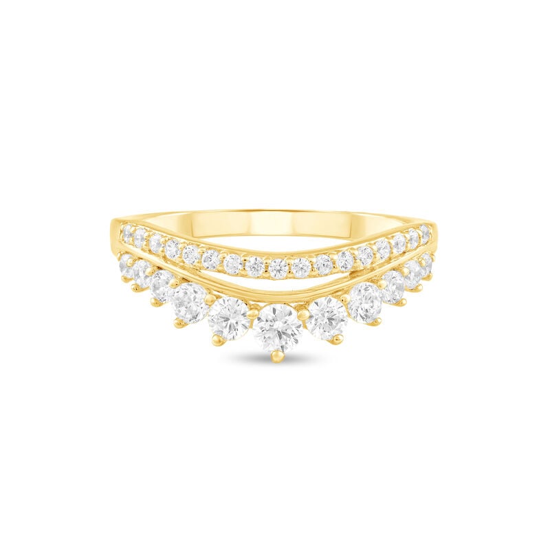 Natural Diamond 5/8ctw. Double Contour Wedding Band in 14k White Gold image number null
